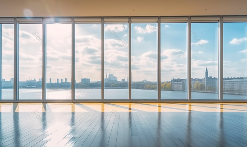 蓝色办公大楼落地玻璃窗观景城市全景摄影图,高清,摄影图,摄影图片,图片大全,摄影图免费下载